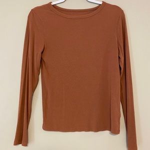 Orange ribbed long sleeve